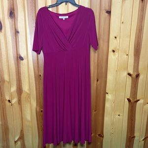 Evan Picone Fuchsia Midi Dress